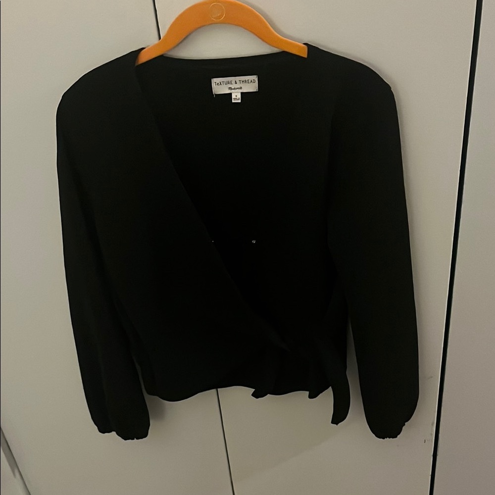 Nathalie Trad Black Wrap Blouse